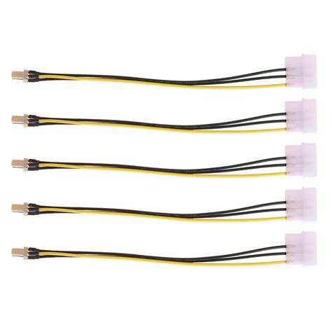 5pcs 4pin To 3pin Cooling Fan Converter Power Connector Extension Cable