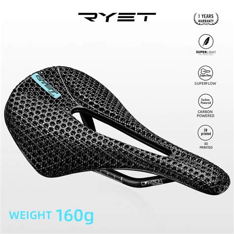 Ryet Carbon Fiber D Printed Bike Saddle Super Light Road Mtb Mountain