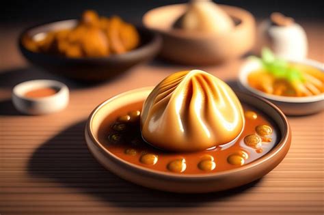 Premium Ai Image A Plate With Chinese Xiaolongbao Dumplings