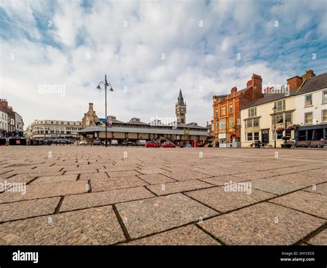 Darlington Market Square looking west towards the Market Hall ...