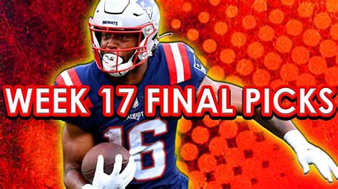 Nfl Draftkings Picks Fanduel Picks Week 17 Dfs Picks Youtube