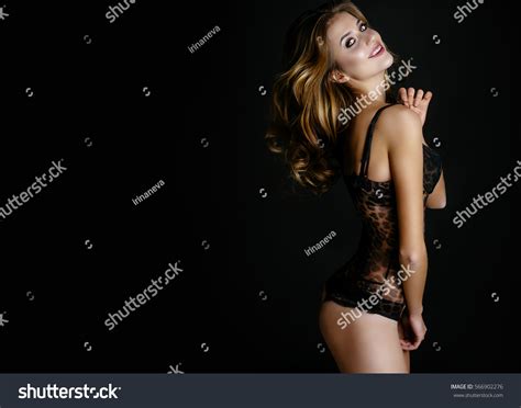 Sexy Brunette Girl Posing Leopard Print Stock Photo 566902276 Shutterstock