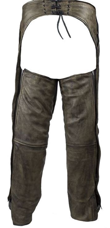 Leather Motorcycle Chaps Men S Up To 8XL Naked Distressed Brown C4334 12 DL