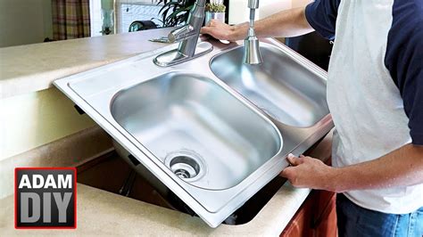 How To Replace And Install A Kitchen Sink Cast Iron To Stainless Steel Youtube