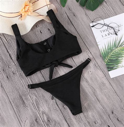 Bikini Strój Kąpielowy Czarny Aloha eModne