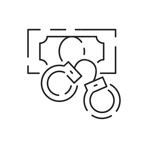 Icono de línea de lavado de dinero crimen vectorial fraude ladrón en