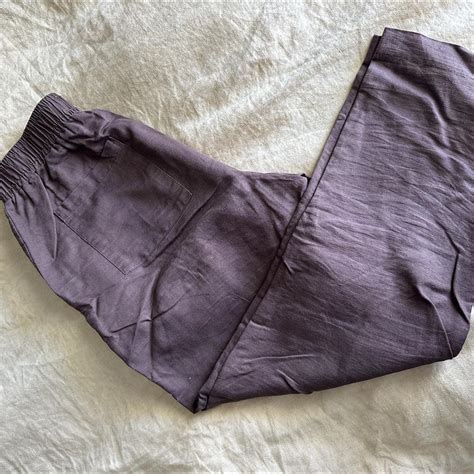 Nude Lucy Brown Linen Pants Xs Drawstring Has Been Depop