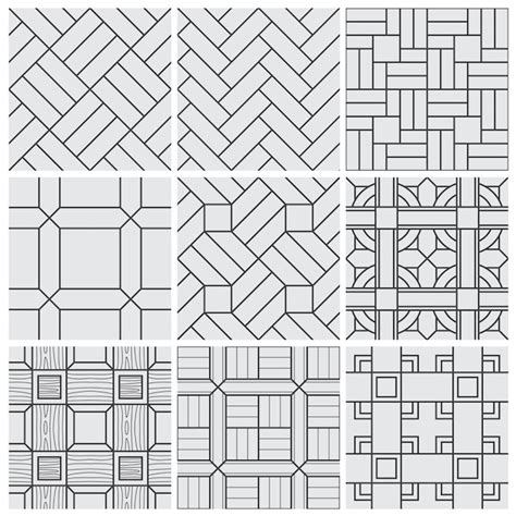 Piso Material Azulejos Vector Patrones Sin Fisuras Conjunto Vector