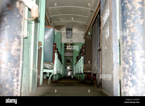 Interior Of An Old Railway Car Stock Photo Alamy
