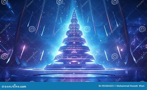 Design A Futuristic Christmas Tree With Holographic Decorations And