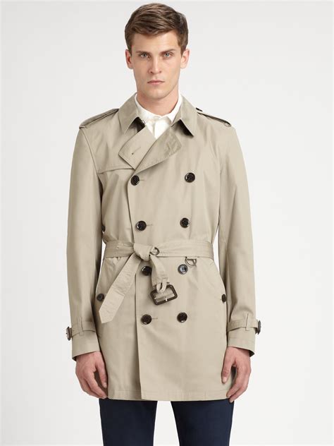 Lyst Burberry Brit Britton Double Breasted Trench Coat In Natural For Men