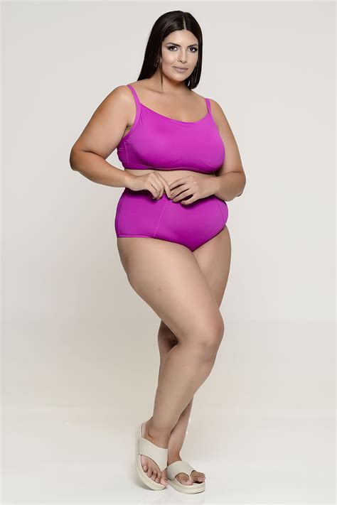 Biquíni Plus Size Top Bojo e Calcinha Hot Pants Vk Moda Plus Size