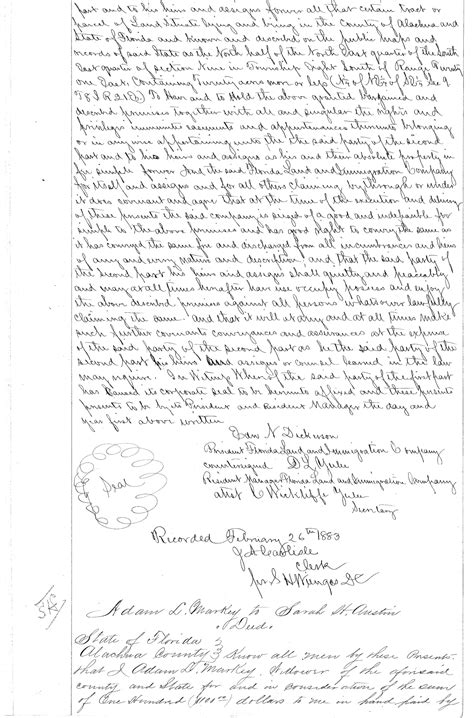 Deed Record O, Alachua County, Florida