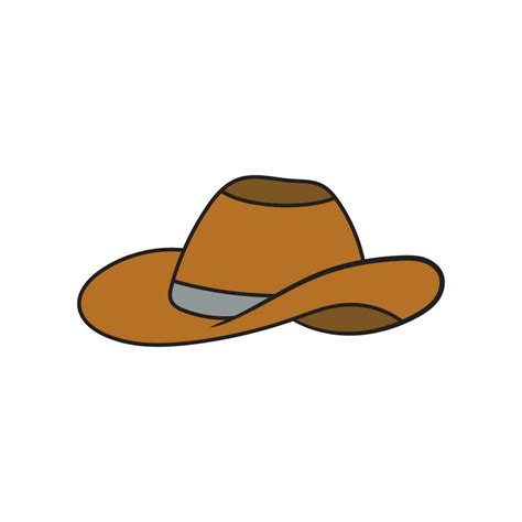 Kids drawing Cartoon Vector illustration cowboy hat icon Isolated on White Background 26813351 ...