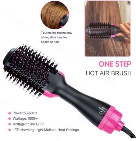 Hodekt Style Hot Air Brush Comb In Hair Curler Hot Cool Air Curling Iron Straightener