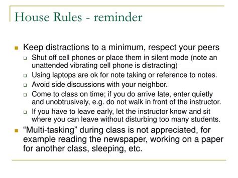 Ppt House Rules Reminder Powerpoint Presentation Free Download