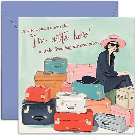 Amazon Old English Co Retirement Card For Her Suitcases Lady