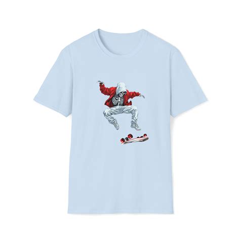 Skeleton Skateboarder T Shirt Etsy