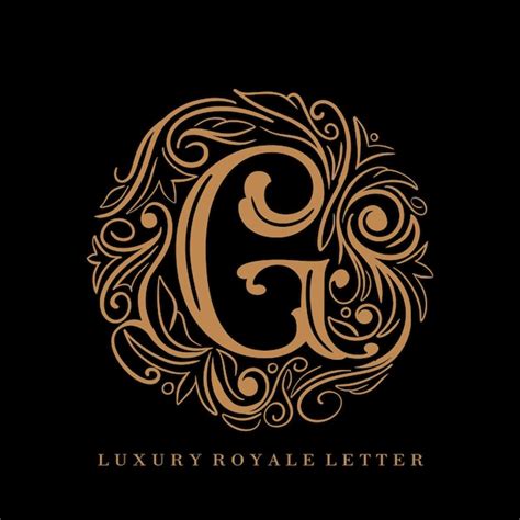 Logotipo ornamento círculo real luxo letra g Vetor Premium