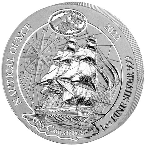 Купить монету Руанды парусник Конституция США 2022 г серебряная, 31.1 ...