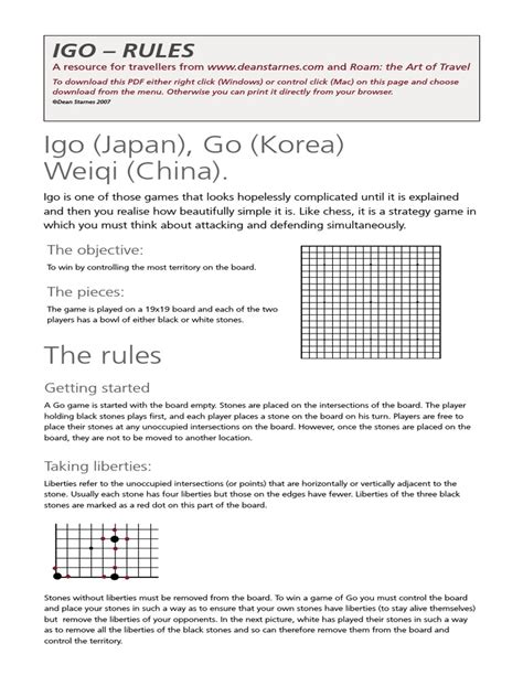 Go Rules PDF | PDF | Traditional Games | Traditional Board Games