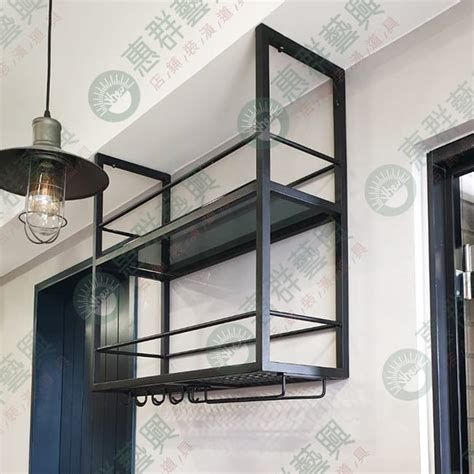 工業風玻璃層板雙層倒吊架 – 惠群藝興陳列裝潢| 展示架.免螺架.白鐵.鐵架訂製.五金配件.包材
