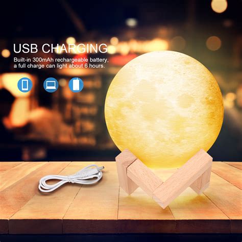 Kreative Mond 16 Farben Lampe 3D Gedruckt Mond- La... – Grandado