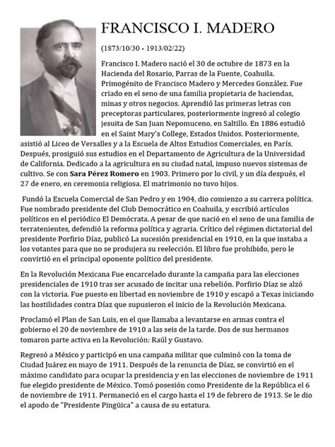 Francisco I. Madero | PDF | revolución mejicana | México