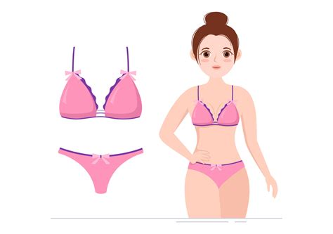 coleção de lingerie de mulher elegante sutiã e calcinha cor rosa e roxa na ilustração de