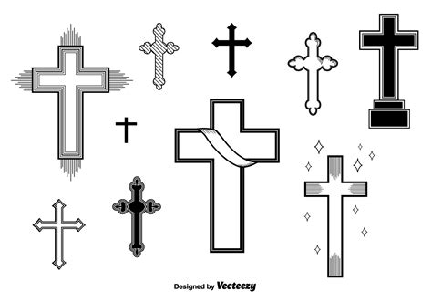 Set Of Vector Crosses 93197 Vector Art At Vecteezy
