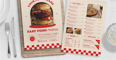 Fast Food Menu Template, Graphic Templates - Envato Elements