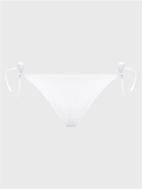 Calvin Klein Swimwear Dół od bikini Side Tie Cheeky KW KW Biały Modivo pl