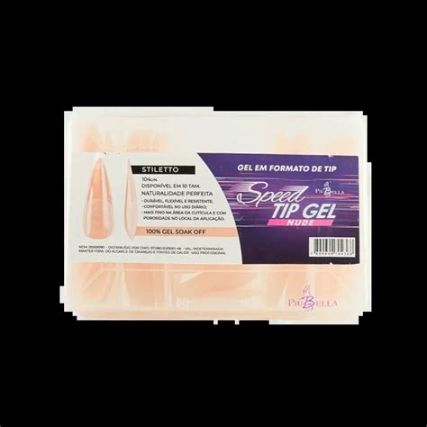 Speed Tip Gel Nude Stiletto Piu Bella 100 Unid Usina Das Unhas