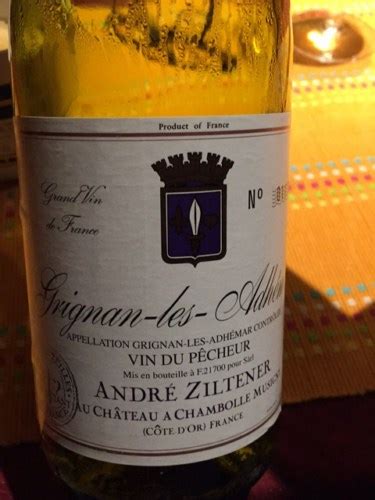 2014 André Ziltener Grignan les Adhémar Vin du Pècheur Vivino US