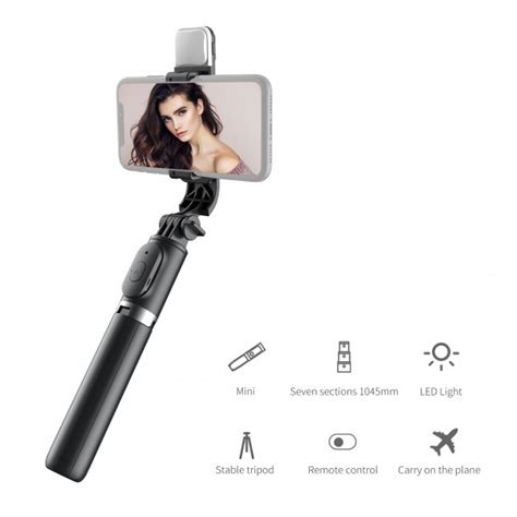 Palo Selfie Tr Pode Con Luz Extensible Hasta Cm Bluetooth Inal M