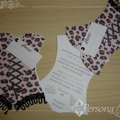 Convite Corpete Chá de Lingerie Oncinha Elo Produtos Especiais