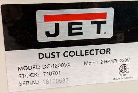 Jet DC-1200VX Dust Collector - makernexuswiki