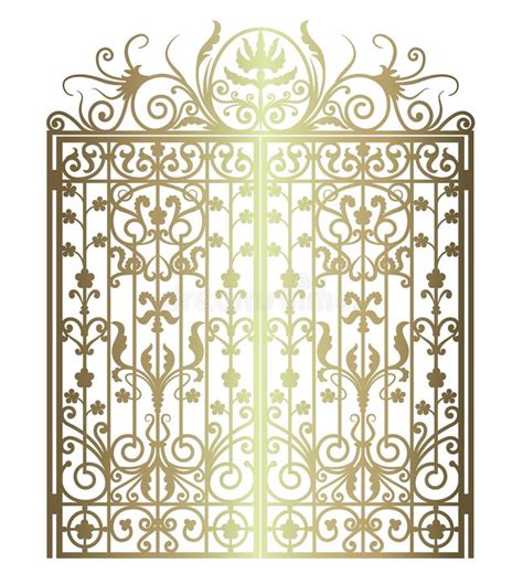 Forged Iron Gate Stock Vector Illustration Of Isolated