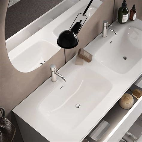 Mobile Bagno Sospeso Start Cm Con Doppio Lavabo In Ceramica