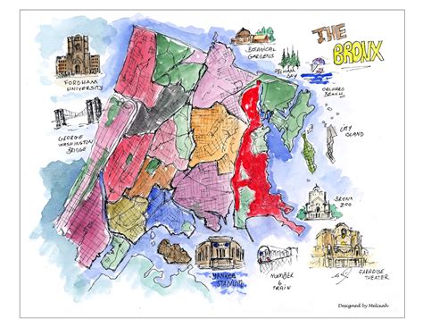 BronxBronx map New York city Bronx zoo Yankee Wall decor | Etsy