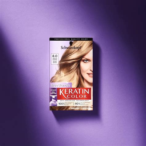 Schwarzkopf Keratin Color 8 0 Medium Blonde Hair Color Cream Permanent Formula