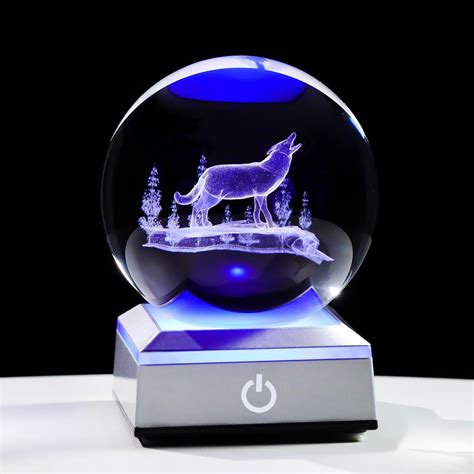 Amazon Ornalrist D Wolf Crystal Ball With Led Light Base