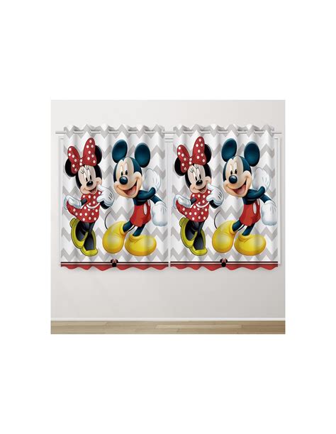 Cortina Decorativa Infantil Mickey E Minnie Tudo Da Deixar Seu