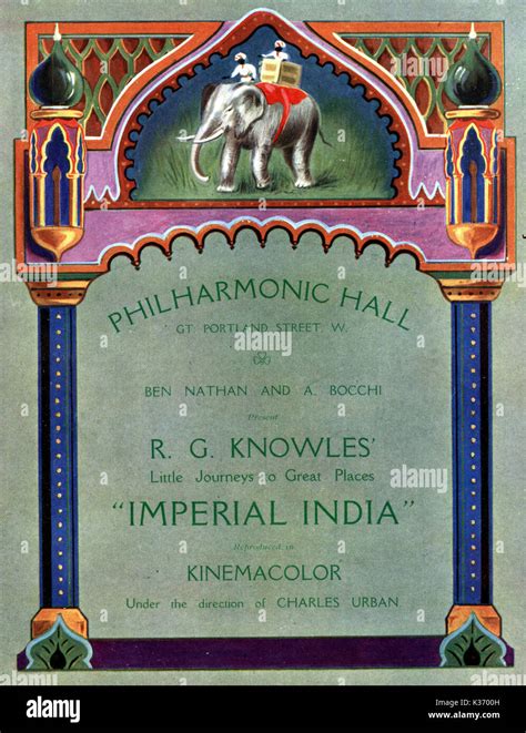 Programme For Kinemacolor Film Imperial India Stock Photo Alamy