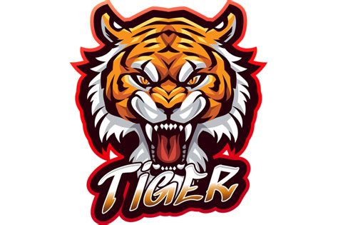 Tigers Head Esport Mascot Logo Design By Visink TheHungryJPEG