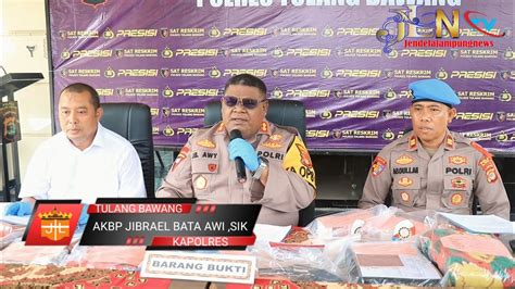 Konferensi Pers Akhir Tahun 2023 Polres Tulang Bawang Ungkap Ratusan