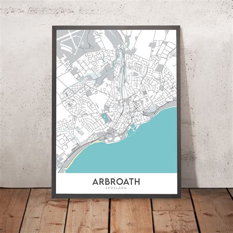 modern town map  arbroath scotland abbey harbour victoria park  unique maps