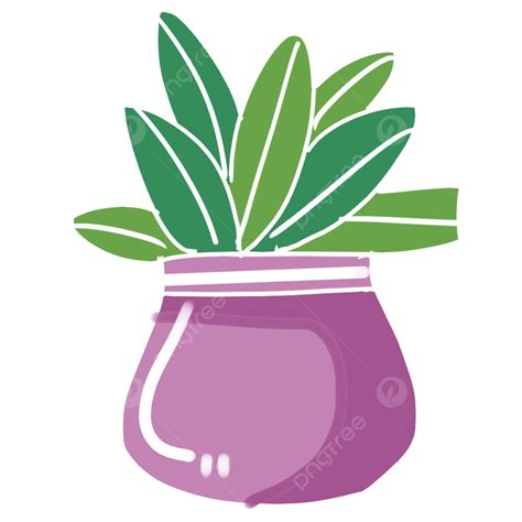 Plant Vase Clipart PNG Images, Purple Vase Potted Plant, Potted Plants