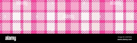 Girly Pink Seamless Plaid Vector Border Gingham Bright Color Checker