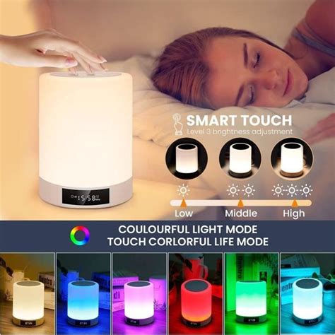 Veilleuse Bluetooth Haut Parleur Lampe De Chevet Touch Sensor Avec